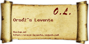 Orsós Levente névjegykártya