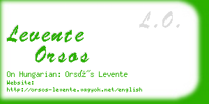 levente orsos business card